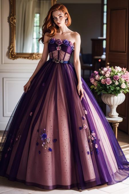 Peach and purple dress discount